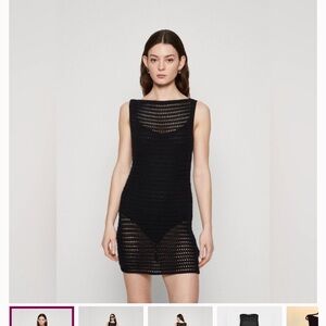 Abercrombie Black Crochet Knit Sleeveless Mini Dress coverup small
